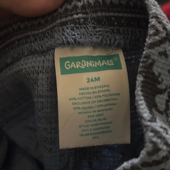 Patterned Blue and Gray Kids Jogger Pants - Picture 5 of 8